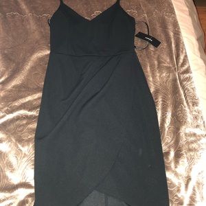 Little black dress, cinched